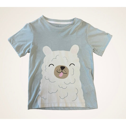 Llama | Bamboo-Pima Cotton T-Shirt | Light Blue