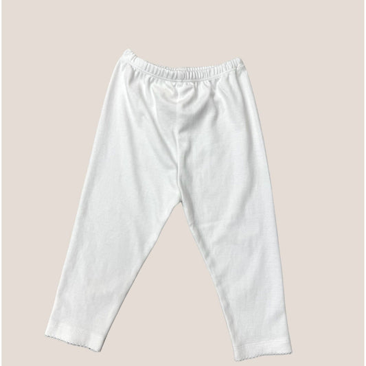 Baby Pima Pants | White Picot