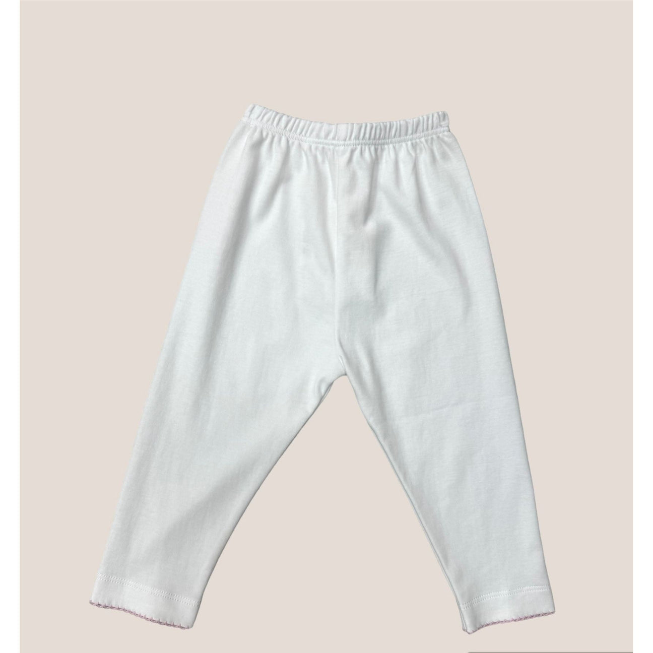 Baby Pima Pants | Pink Picot